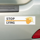 Stop Lying (op wit) Bumpersticker (Op auto)