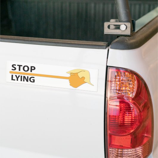 Stop Lying (op wit) Bumpersticker (Op Truck)