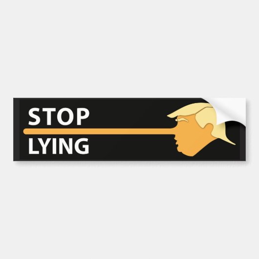 Stop Lying (op zwart) Bumpersticker (Voorkant)