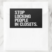 Stop mensen in kasten op te sluiten rechthoekige sticker (Tas)