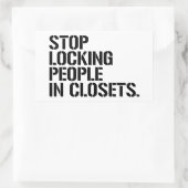 Stop mensen in kasten op te sluiten rechthoekige sticker (Tas)