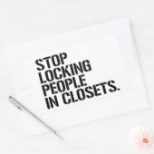 Stop mensen in kasten op te sluiten rechthoekige sticker (Envelop)