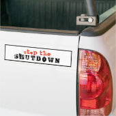 Stop met afsluiten Politiek protest Aangepaste tek Bumpersticker (Op Truck)