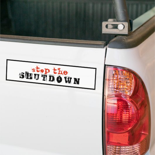 Stop met afsluiten Politiek protest Aangepaste tek Bumpersticker (Op Truck)