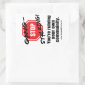 STOP MET BENDE-STAKLING STICKER (Tas)