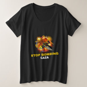 Stop met bombarderen genocide Gaza Grote Maat T-shirt
