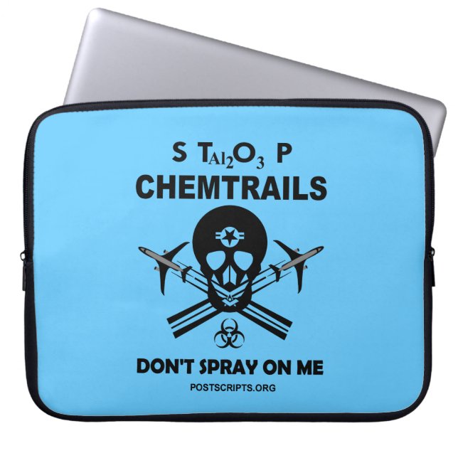 Stop met Chemtrails - Spray niet op me! Laptop Sleeve (Voorkant)