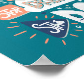 Stop met dromen, begin met donkere turquoise poster (Hoek)