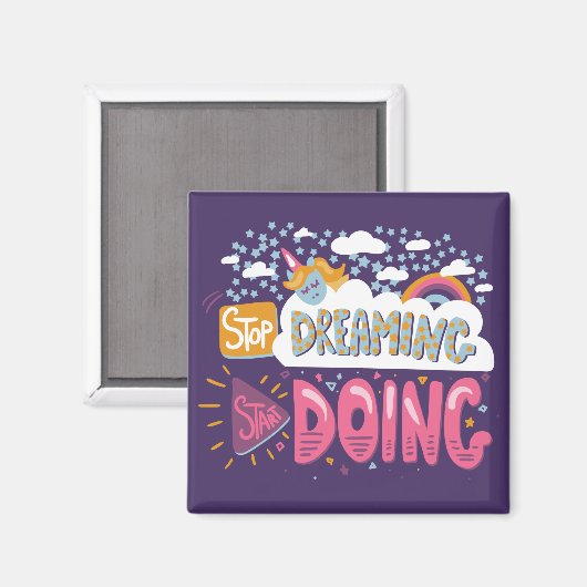 Stop met dromen, begin met Indigo Magneet (Voorkant / Achterkant)