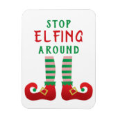Stop met Elfing rond het grappige kerstGezegde Magneet (Verticaal)