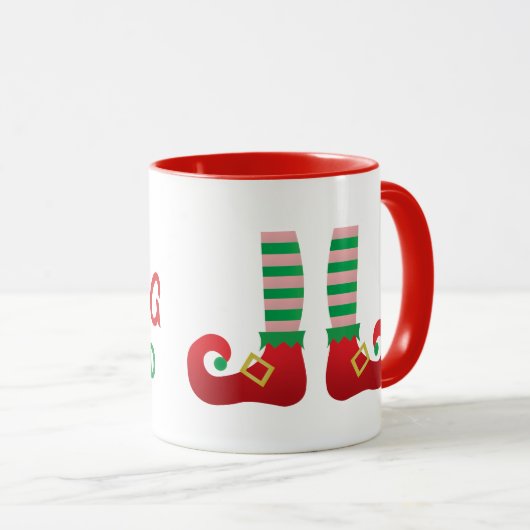 Stop met Elfing rond het grappige kerstGezegde Mok (Voorkant rechts)