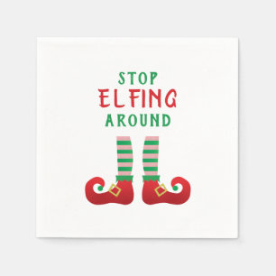 Stop met Elfing rond het grappige kerstGezegde Servet
