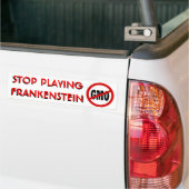 Stop met Frankenstein NO GMO Bumpersticker (Op Truck)