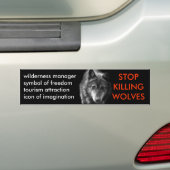 Stop met het doden van wolven Bumpersticker (Op auto)