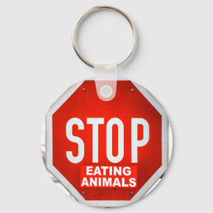 Stop met het eten van dieren Vegetarian Vegan Sleutelhanger