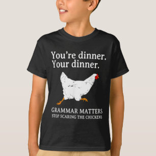 Stop met het kippen Engels grammatica grappige tee T-shirt
