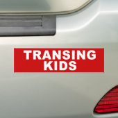 Stop met het overzetten van Kinderen Bumpersticker (Op auto)