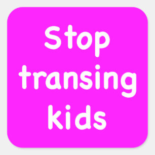 Stop met het overzetten van kinderen vierkante sticker