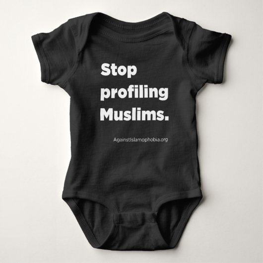 Stop met het profileren van moslims, Baby uit één Romper (Voorkant)