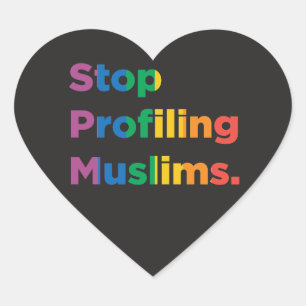 Stop met het profileren van moslims Rainbow Heart  Hart Sticker