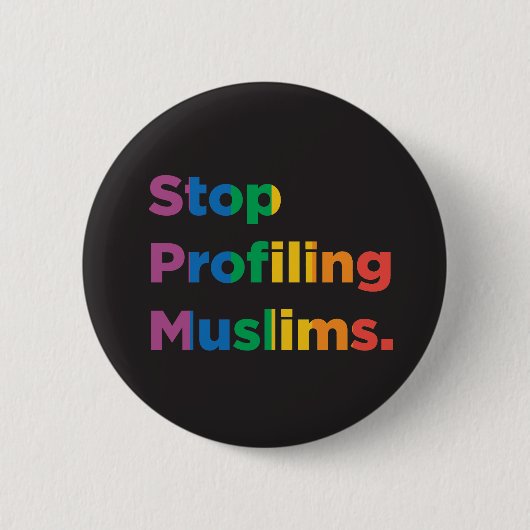 Stop met het profileren van moslims RegenboogButto Ronde Button 5,7 Cm (Voorkant)