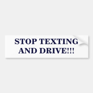 "Stop met het sms-en aandrijven" bumpersticker