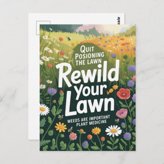Stop met het vergiftigen van uw gazon onkruid Plan Briefkaart (Voorkant / Achterkant)