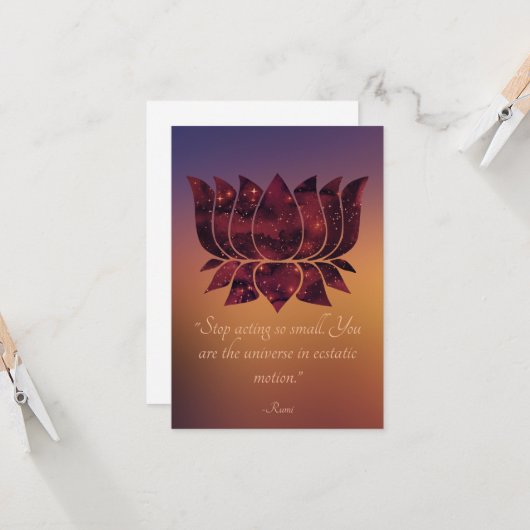 Stop met het werken met Small Rumi Quote Celestial Kaart (Voorkant / Achterkant in situ)