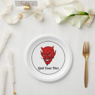 Stop met je dieet Duivel Satan Papieren Bordje