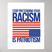 Stop met je racisme te doen alsof het patriottisme poster (Voorkant)
