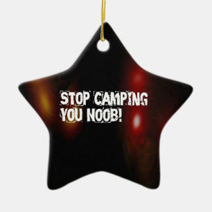 Stop met kamperen keramisch ornament