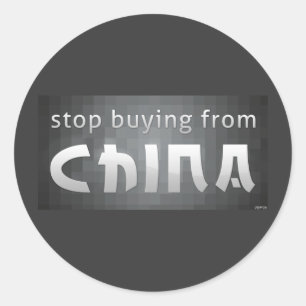 Stop met kopen uit China Ronde Sticker