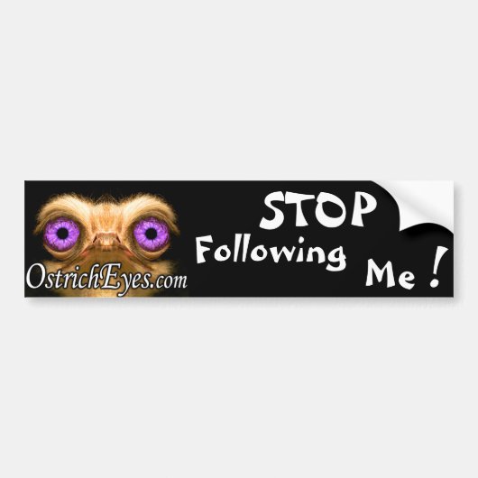 Stop met me te volgen!  Bumpersticker (Voorkant)