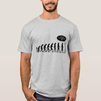 Stop met me te volgen! Het evolutie-shirt. T-shirt