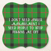Stop met me van Green Plaid te pissen Kartonnen Onderzetters (Voorkant)
