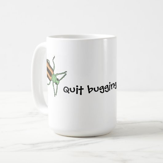 Stop met mij buigen - Mok (Voorkant links)