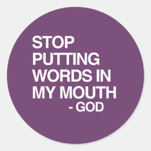 STOP MET MIJN WOORDEN TE KLEUREN RONDE STICKER