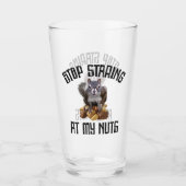 Stop met naar mijn noppen te staren - grappig vier glas (Voorkant)