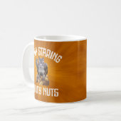 Stop met naar mijn noppen te staren - grappige ijs koffiemok (Voorkant links)