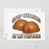 Stop met naar mijn pasties te kijken! briefkaart (Voorkant / Achterkant)