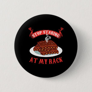 Stop met naar mijn rek te staren - Grappige Spare Ronde Button 5,7 Cm