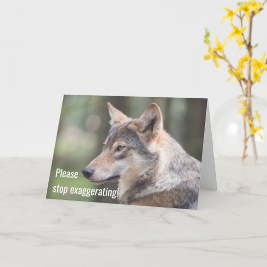 Stop met overdrijven, zoals de jongen die WOLF hui Kaart (Gele Bloem)