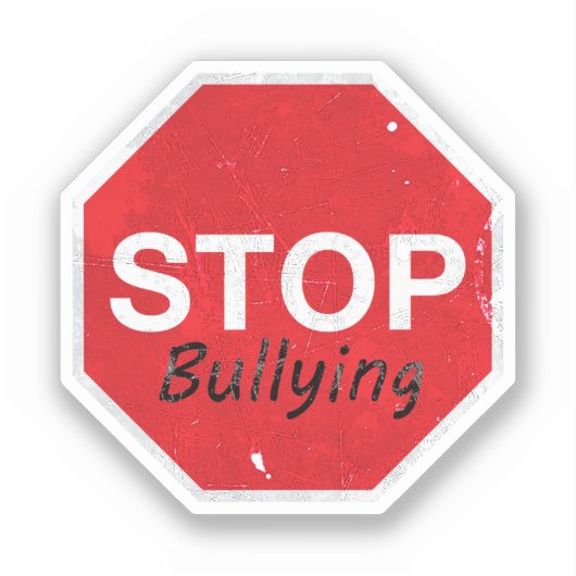 Stop met pesten anti-pestbewustzijn sticker (Voorkant)