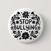 Stop met pesten anti pestkop ronde button 5,7 cm (Voorkant)