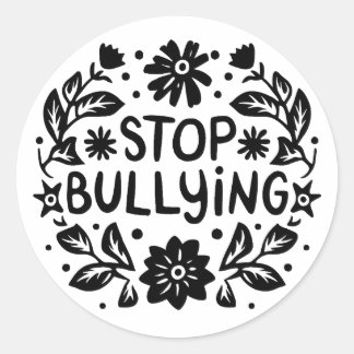 Stop met pesten ronde sticker