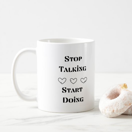Stop met praten, begin met een gesprek koffiemok (Met donut)