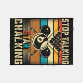 Stop met praten Start Chalking - Retro Pool Biljar Fleece Deken (Voorkant (Horizontaal))
