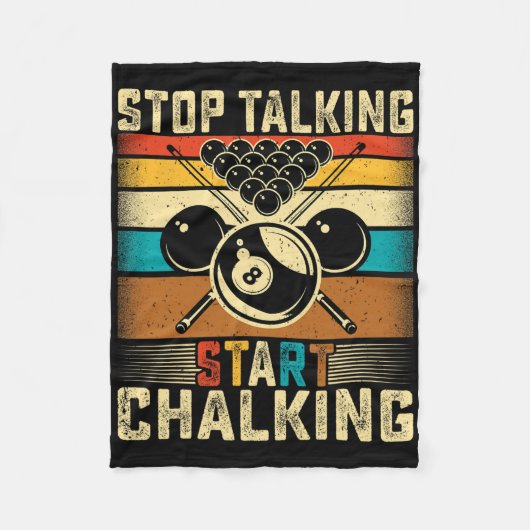 Stop met praten Start Chalking - Retro Pool Biljar Fleece Deken (Voorkant)