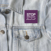 STOP MET PROBEREN OM IN TE PASSEN VIERKANTE BUTTON 5,1 CM (In situ)