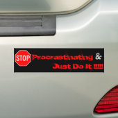 Stop met procrastinten gewoon doen!!.. bumpersticker (Op auto)
